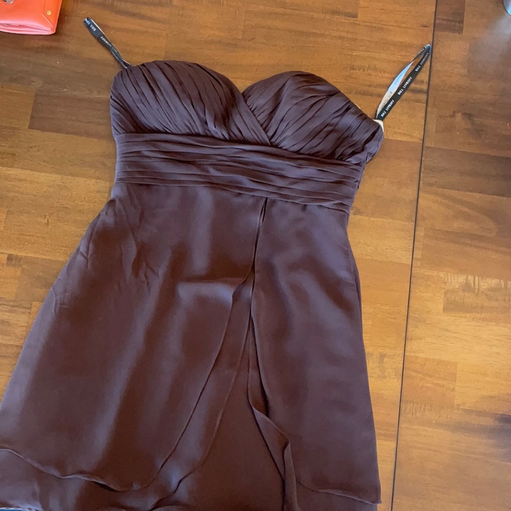 Short bridesmaid dress brown